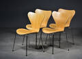 Arne Jacobsen  - 4 syverstole model 3107 - bøg 4