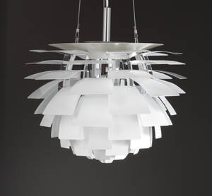 Poul Henningsen. Koglen, Ø 72 cm. Hvid. Nyrenoveret