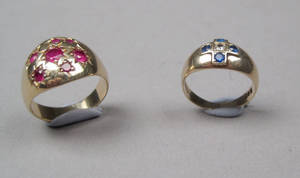 Vintage ringe, rubin og spinelring af 14 kt. guld 2