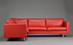 Hjørnesofa med rød læder