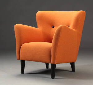 Lænestol, orangefarvet
