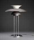 Poul Henningsen. PH5 bordlampe, grålakeret.