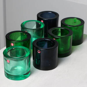 HEIKKI ORVOLA, 7 ljuslyktor, Kivi, Iittala