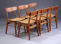  Farstrup. Seks spisestole af teak og bøg, 1960erne 6 