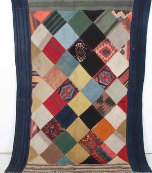 Orientmatta, flatvävd, Patchwork, 203x147 cm