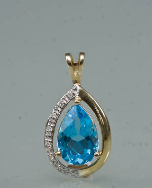 Topas- og diamant vedhæng