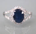 Safir- og diamantring