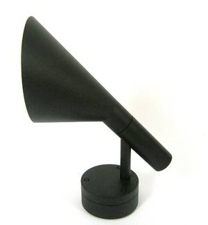 Arne Jacobsen 1902-1971, Wandlampe AJ 50, schwarz, Ausstellungsstück für Louis Poulsen