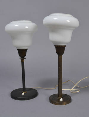 Bordlamper, uplight, hvide skærme, 1900-tallet 2