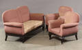 Sofa samt lænestole, rosa uld, ca. 1900 3