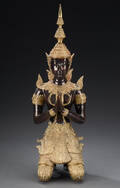 Thailandsk figur af messing, 1900-tallet