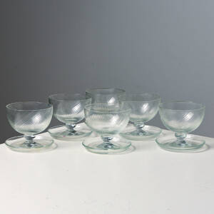 DESSERTSKÅLAR, 6 st, glas, 1900-talets mitt