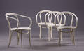 Thonet armstole af hvidmalet forbøjet træ 4