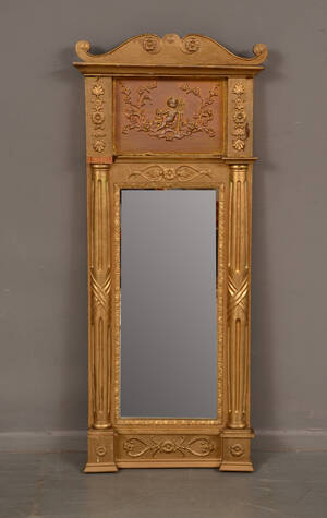 Spegel, 1800-tal, bronserad och förgylld