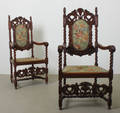 Karmstolar, ett par, barockstil, 18001900-tal 2