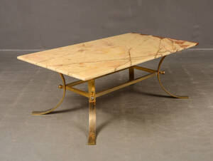 Soffbord, stomme i mässing med skiva i sten, 70-tal Denna vara har satts till omförsäljning under nytt varunummer4288292