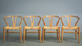 Hans J. Wegner. Y- stole med stel af massivt egetræ
