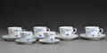 Royal Copenhagen. Musselmalet riflet, dele til kaffeservice 6