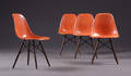 Charles Eames 1907- 1978. Sæt på fire skalstole, orange 4