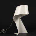 Bordlampe, hvidlakeret metal