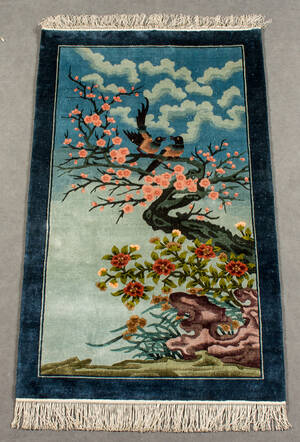 Wandteppich, Seide auf Seide, 157 x 93 cm 