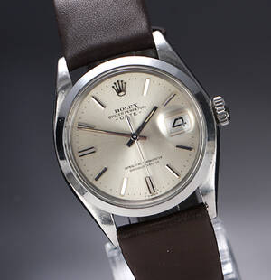 Rolex Date. Vintage herreur i stål med sølvfarvet skive, ca. 1971 Denne vare er sat til omsalg under nyt varenummer 4902046