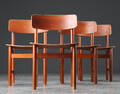 Fire spisestole af teak, 1950erne, dansk møbelproducent 4