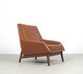 Dänischer Möbelarchitekt, Leder Lounge Sessel der 1960er Jahre