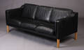 Dansk møbelproducent. Tre-pers sofa, sort læder