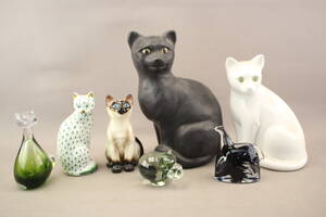 Figuriner 4 st och glaskonst 3 delar bla Kosta Boda