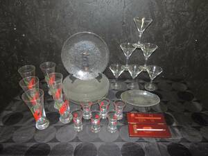 Parti Glas med bla Kräftmotiv