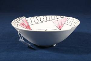 WILHELM KÅGE 1889-1960, SKÅL, SYRREA, GUSTAVSBERG, STENGODS, INVÄNDIGT BEMÅLAD, SIGNERAD MB -55, HÖ 8, DIAM CA 22,5 CM