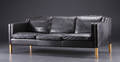 Stouby. Tre-pers. sofa, model Eva, sort læder