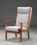 Hans J. Wegner. Højrygget lænestol af eg model GE-290A  Denne vare er sat til omsalg under nyt varenummer 4669810