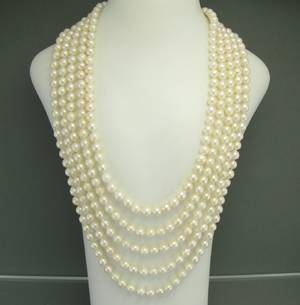 Akoyaperlcollier 5-reihig