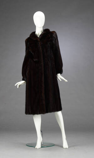 Minkfrakke brun mink, str. 3840