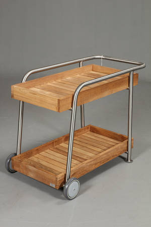 Hans Sandgren Jakobsen f. 1963. Trapholt serveringsvogn i teak.