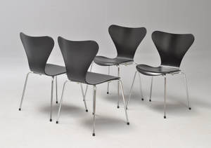 Arne Jacobsen. Fire stole Syveren, model 3107 4