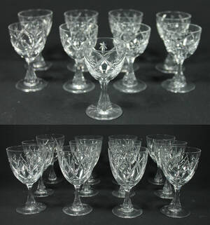 Glasservisdelar, 12 9 st, kristallglas 21