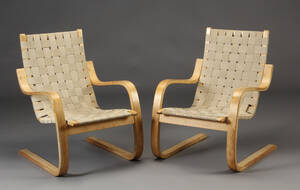 Alvar Aalto. Par lænestole, model 406 2 