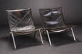 Poul Kjærholm. Par lænestole model. PK 22, læder. 2 