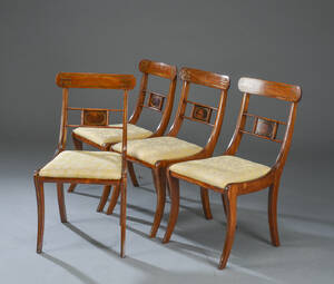 Sæt på fire stole af mahogni, regency-stil 4