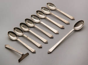 Harald Nielsen for Georg Jensen. Pyramide bestik i sterlingsølv. 10