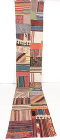 Patchwork kelim, nordvest Persien. 415x79 cm.