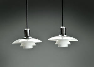 Poul Henningsen  Par PH 21 pendler i opalglas