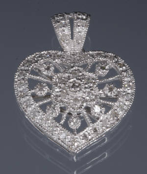 Diamant vedhæng, ca. 0.50 ct af sølv