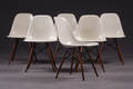 Charles Eames 1907- 1978. Sæt på seks skalstole, råhvid 6