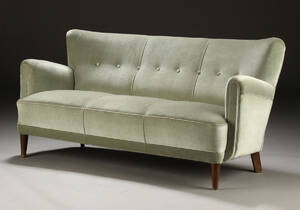 Dansk møbelproducent. Tre-pers. sofa, 194050erne