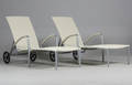 Par solvogne i hvidt polyrattan 2