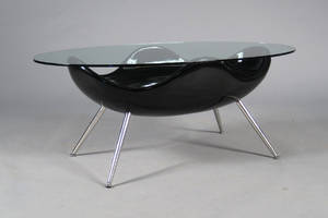 Moderne design sofabord med glasplade - Sort